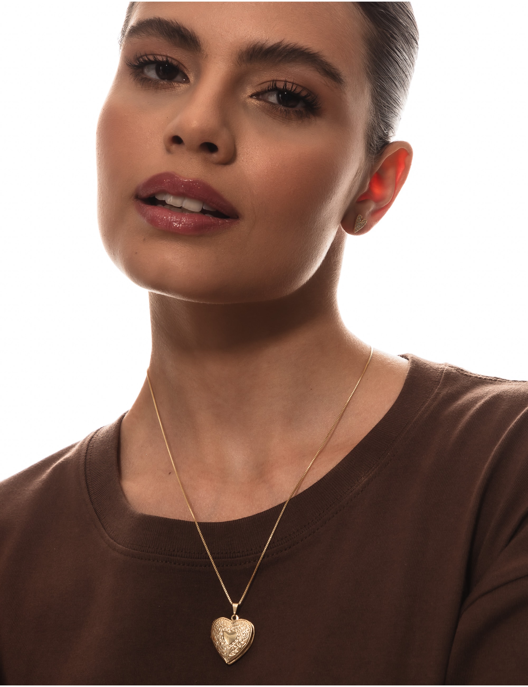 COLAR DE OURO RELICÁRIO DE CORAÇÃO G - CO2965-G