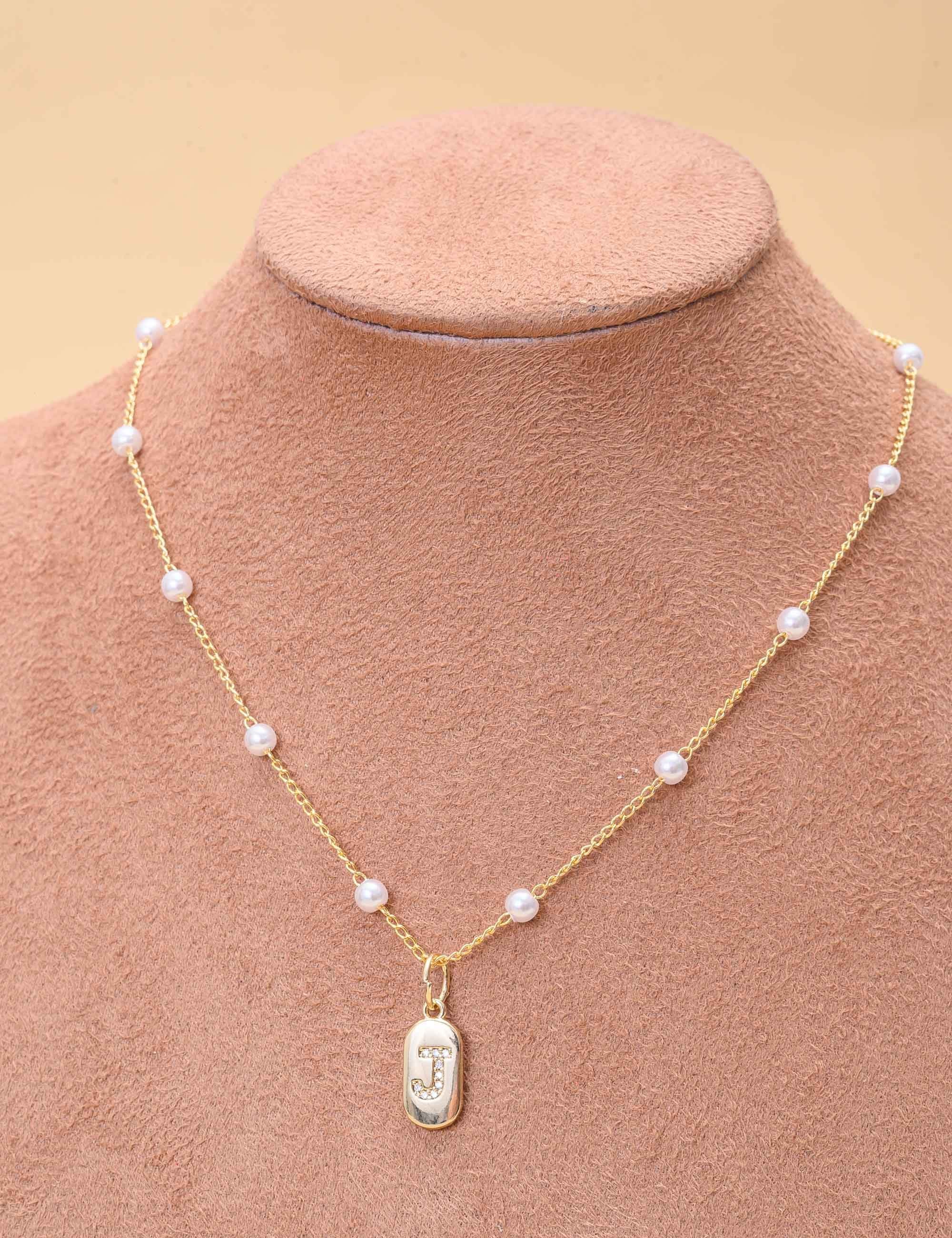 COLAR DE PÉROLA LETRAS - CO29406VO01 LETRA: J