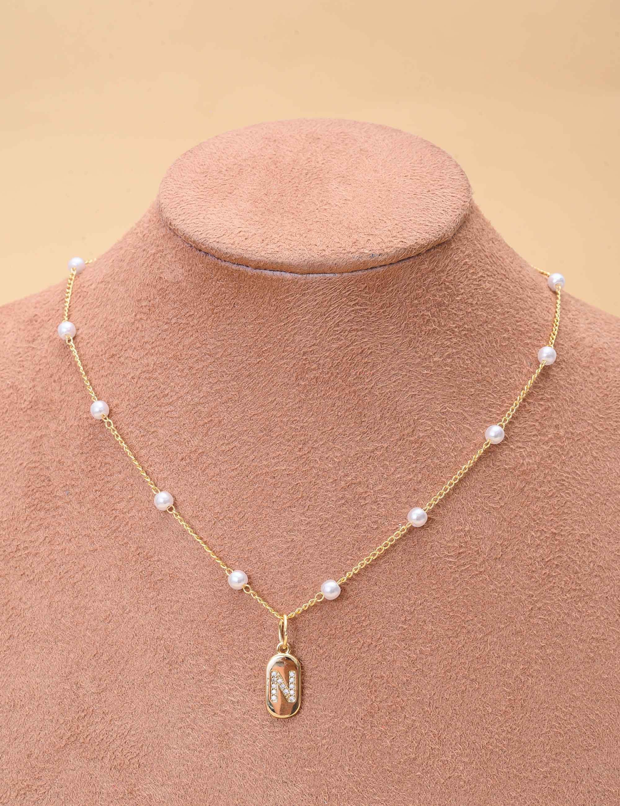 COLAR DE PÉROLA LETRAS - CO29406VO01 LETRA: N