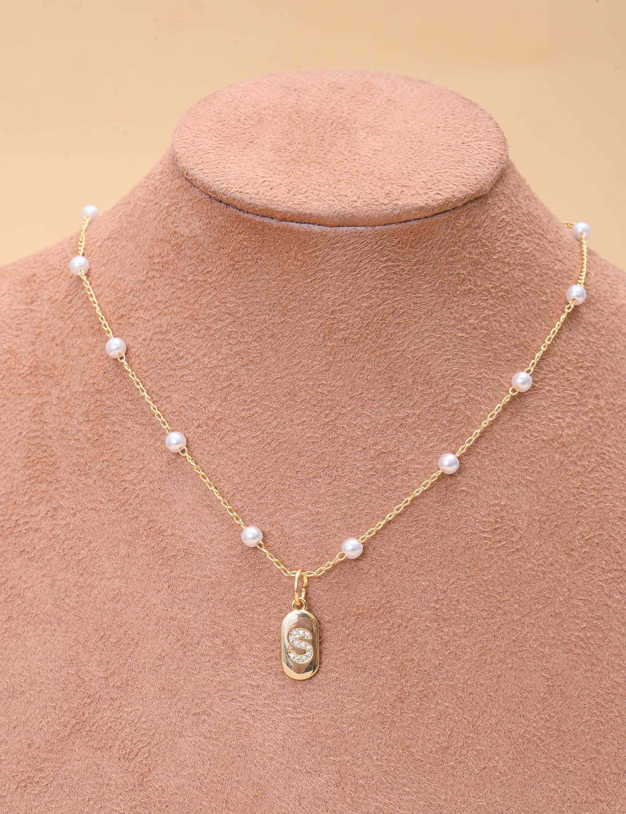 COLAR DE PÉROLA LETRAS - CO29406VO01 LETRA: S