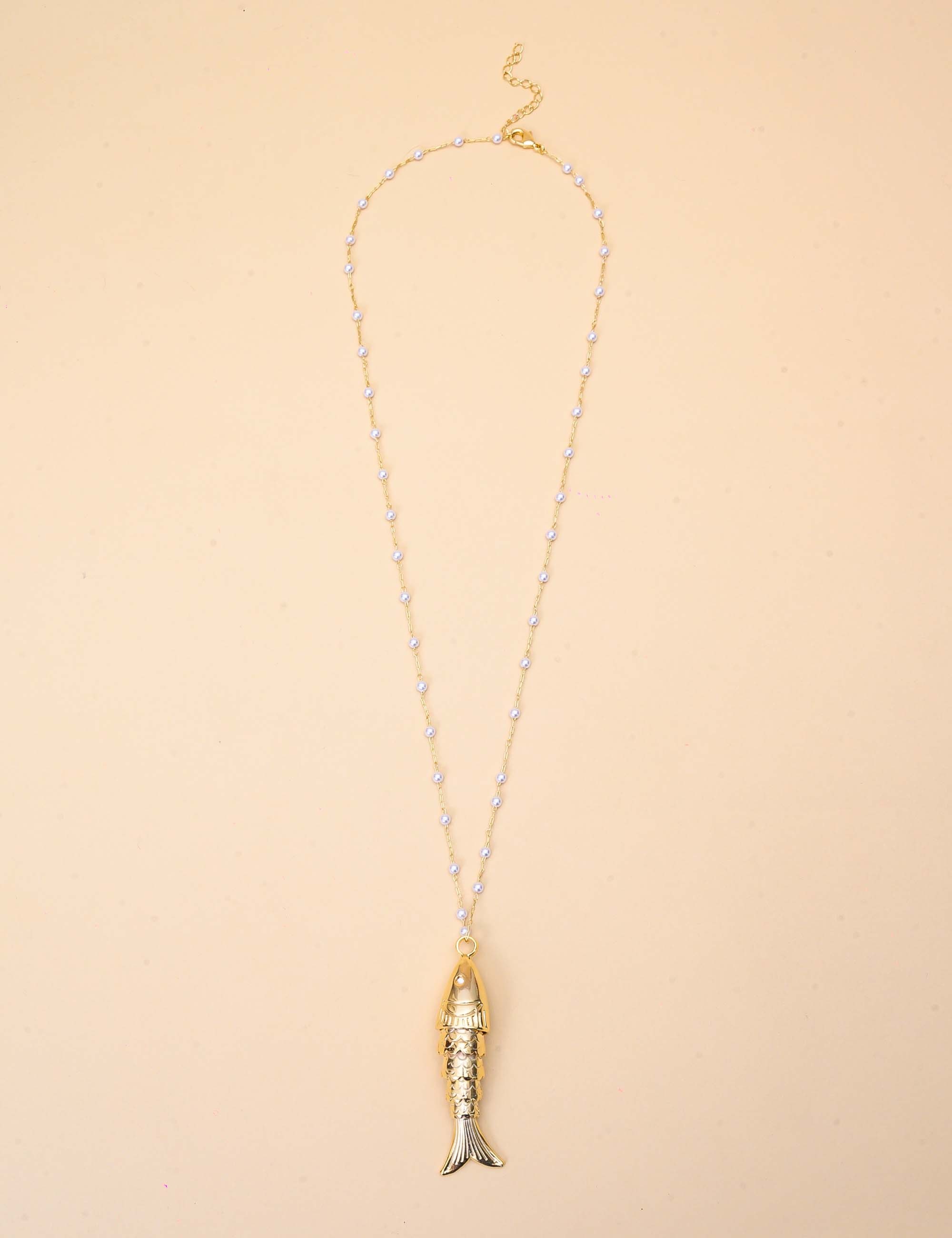 COLAR DE PÉROLA PINGENTE PEIXE - CO29407VO01