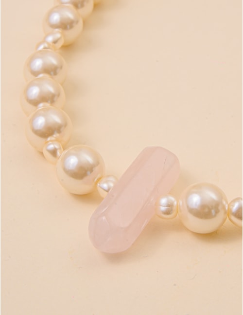 COLAR DE PEROLA QUARTZO ROSA - CO29266VO03
