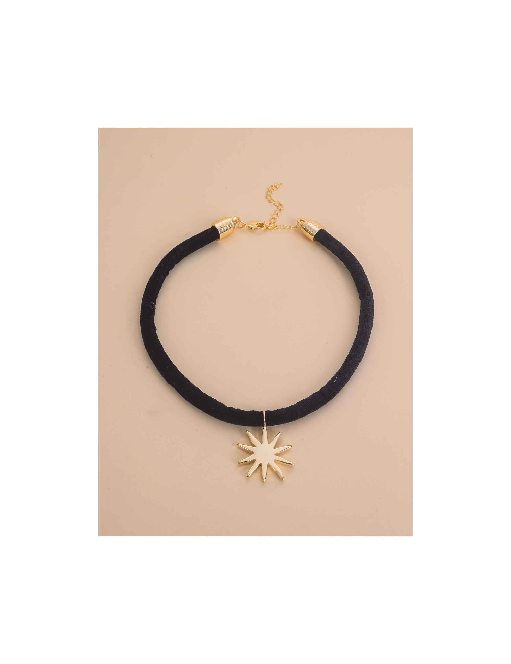 COLAR DE VELUDO PINGENTE SOL - CO29236