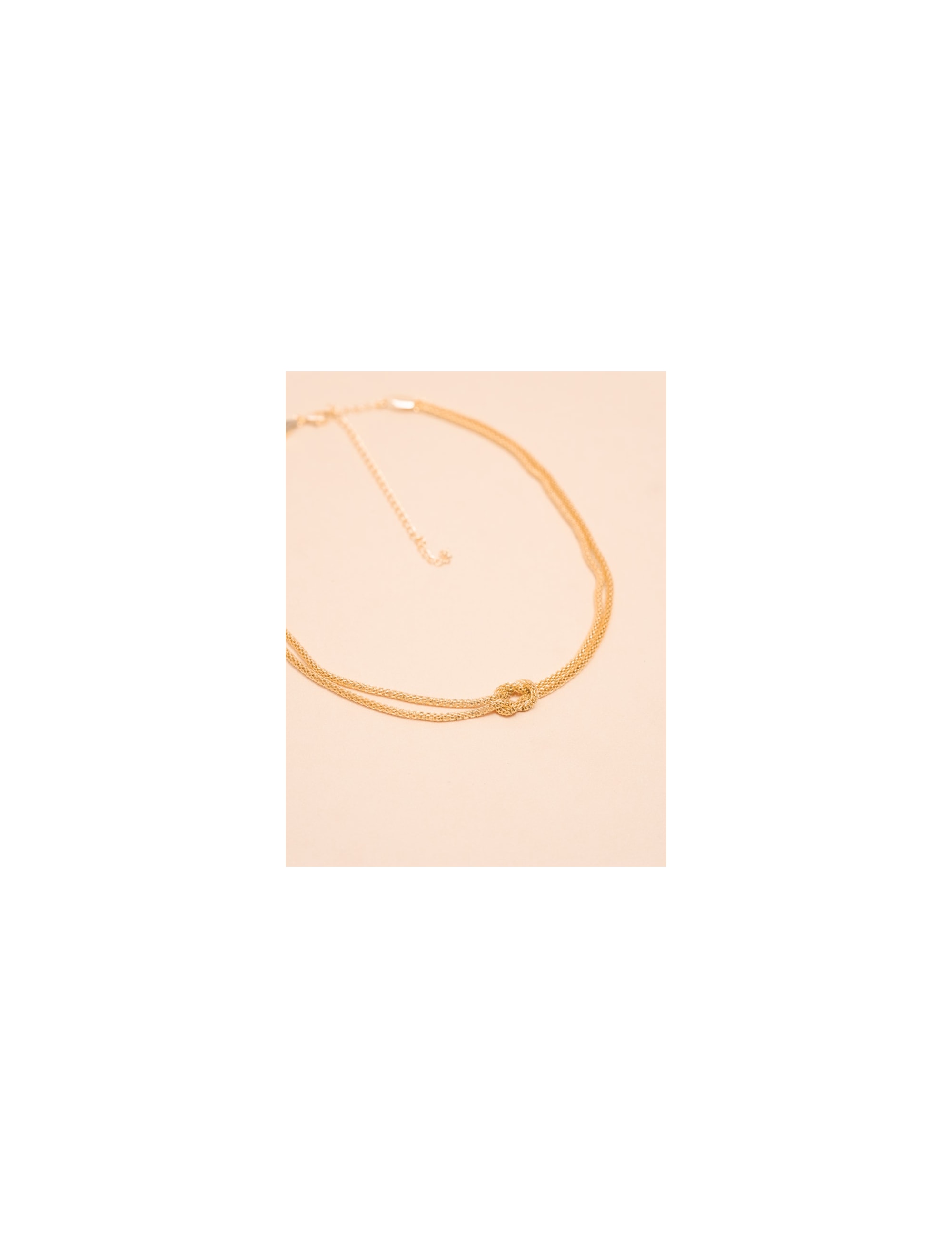 Colar Dourado com Nó Central – Corrente Dupla Delicada Ajustável- CO2606 BANHO:GOLD CO2606-GOLD