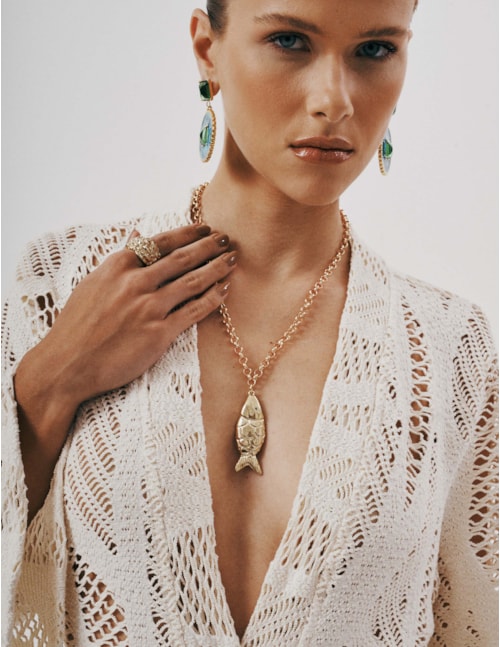 COLAR ELO PORTUGUES PINGENTE PEIXE G - CO29345VO01