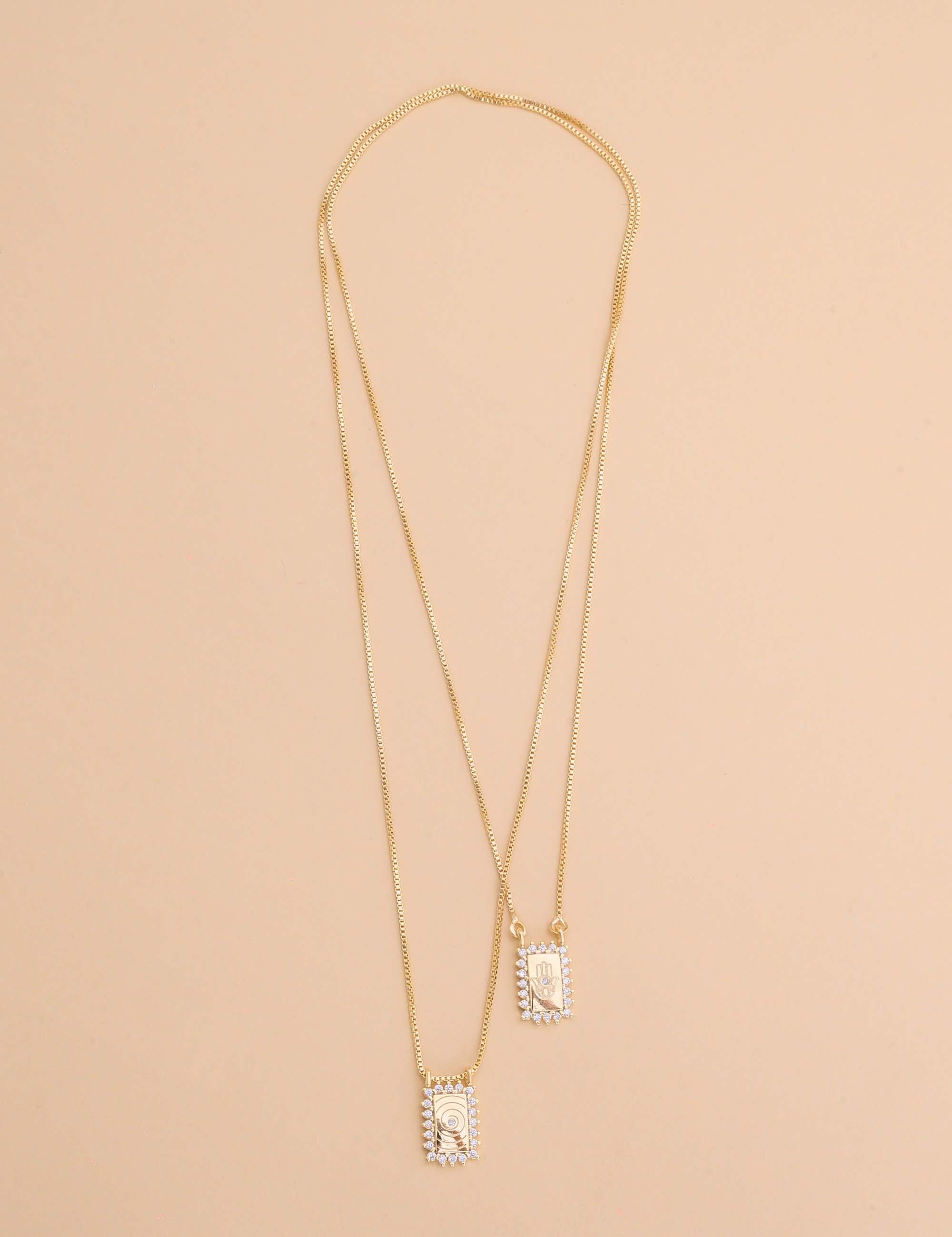 COLAR ESCAPULARIO PINGENTE PONTO DE LUZ E MAO DE FATIMA - CO29158