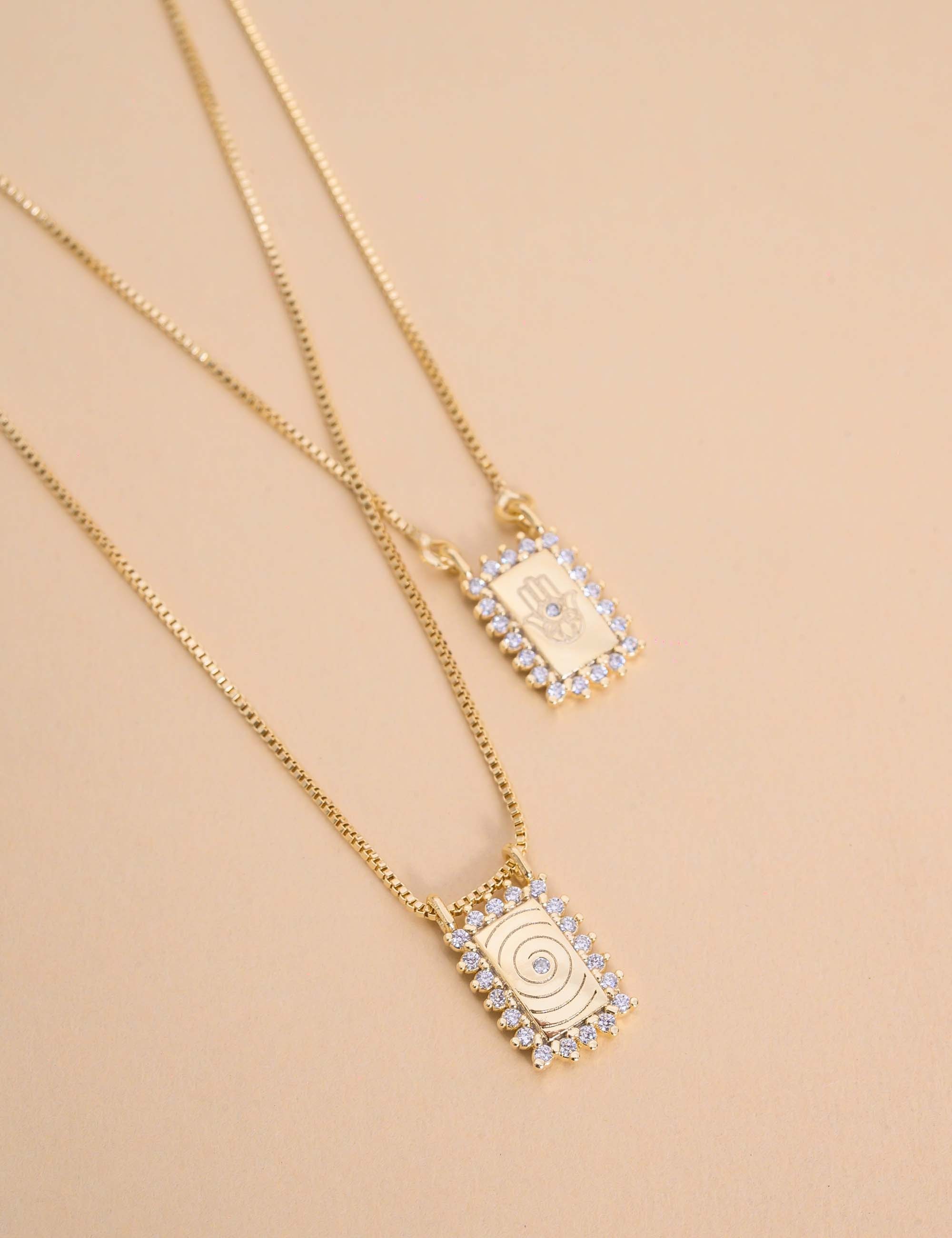 COLAR ESCAPULARIO PINGENTE PONTO DE LUZ E MAO DE FATIMA - CO29158