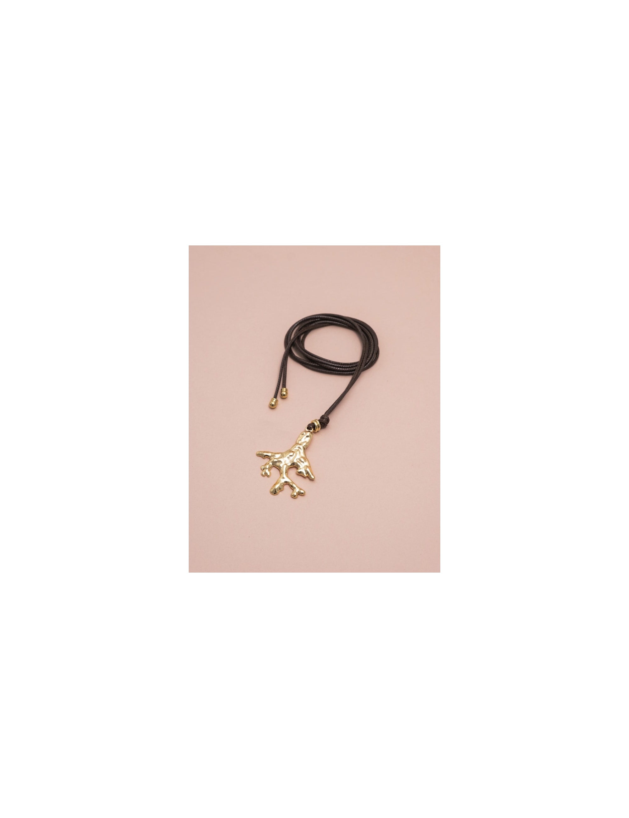 COLAR FIO CORAL MARROM - CO29044VO01
