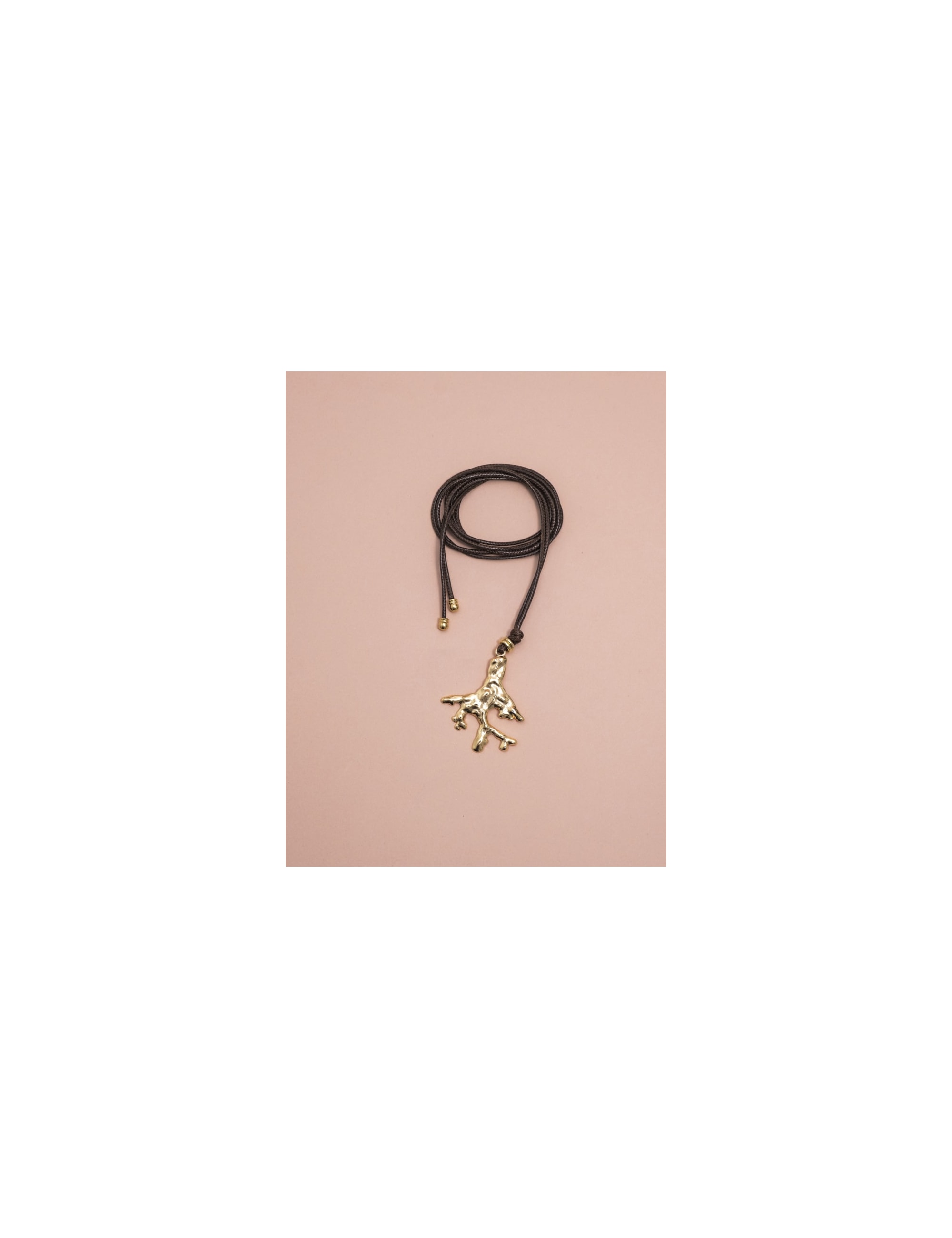 COLAR FIO CORAL MARROM - CO29044VO01