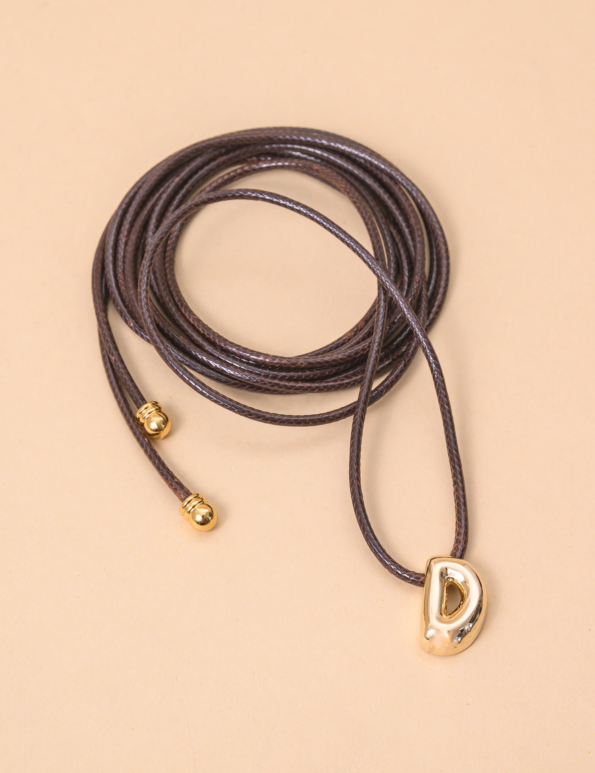 COLAR FIO PINGENTE D MARROM CLARO - CO26208VO04