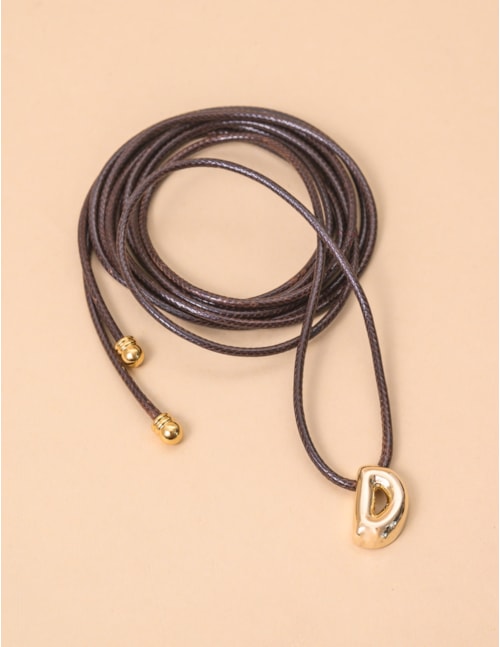 COLAR FIO PINGENTE D MARROM CLARO - CO26208VO04