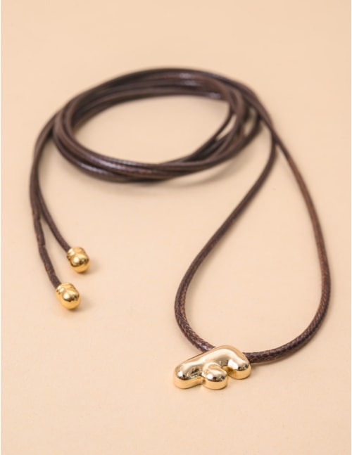 COLAR FIO PINGENTE F MARROM - CO29208VO013