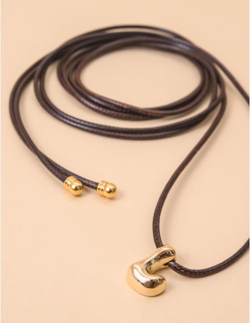 COLAR FIO PINGENTE L MARROM CLARO - CO29208VO05