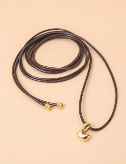 COLAR FIO PINGENTE L MARROM CLARO - CO29208VO05