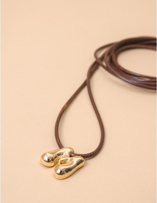 COLAR FIO PINGENTE M MARROM CLARO - CO29208VO04