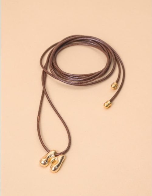 COLAR FIO PINGENTE M MARROM CLARO - CO29208VO04