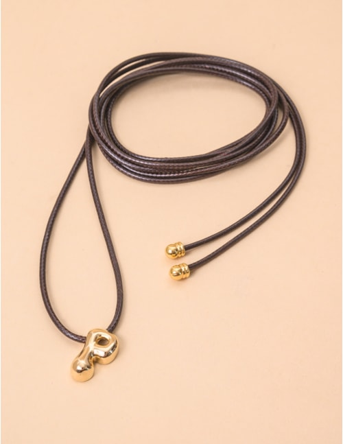 COLAR FIO PINGENTE P MARROM ESCURO - CO29208VO02