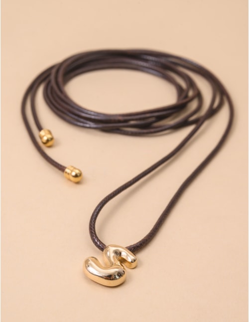 COLAR FIO PINGENTE S MARROM CLARO - CO29208VO010