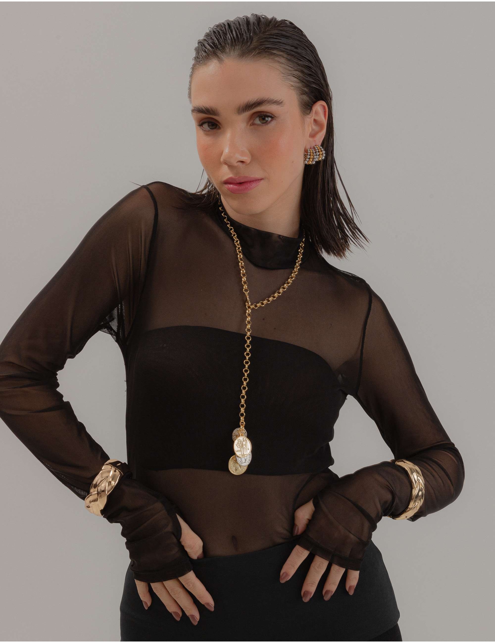 COLAR GRAVATA MEDALHA DUO  - CO2939VO01