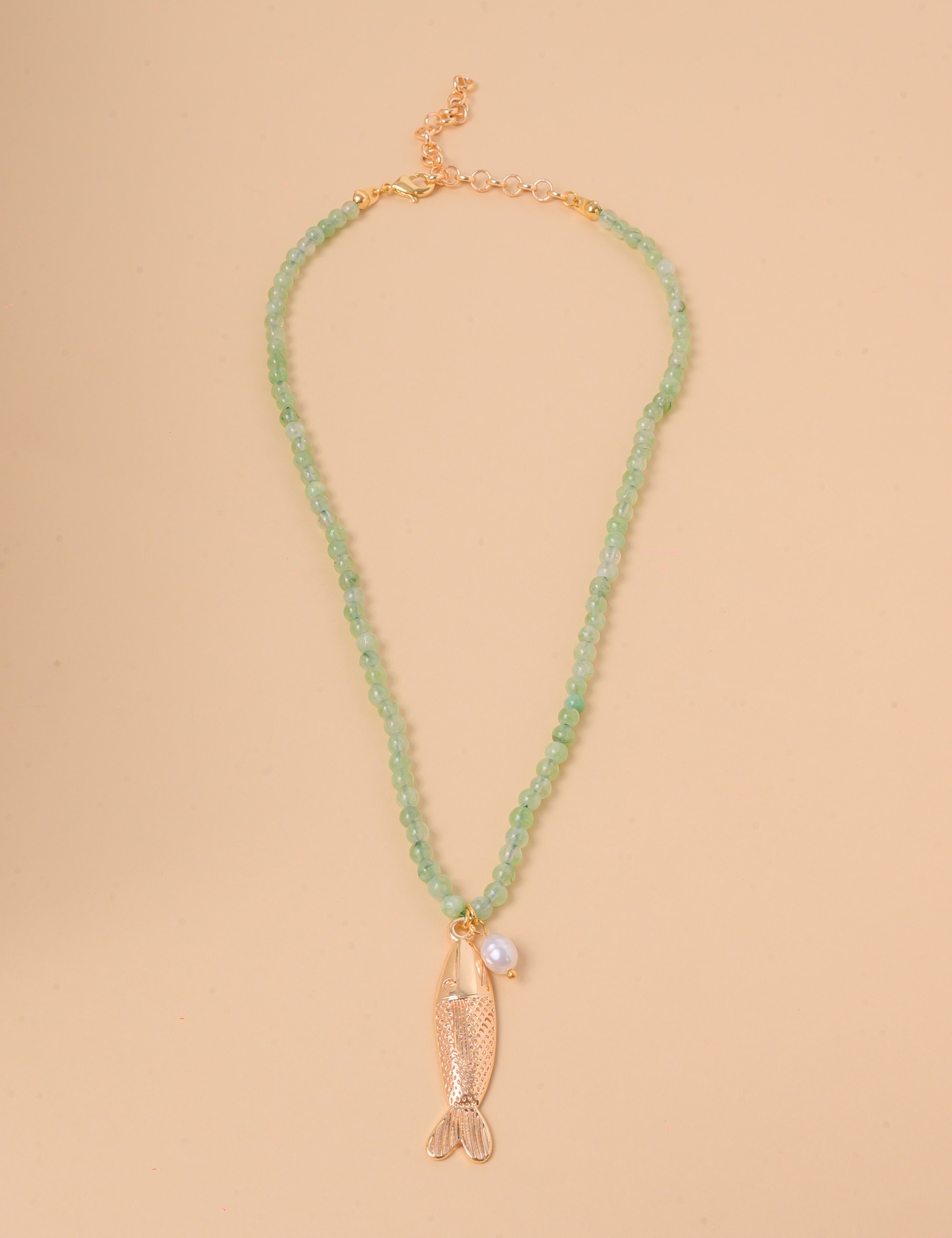 COLAR JADE VERDE PEIXE ABAULADO - CO29282VO13
