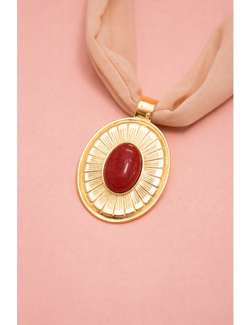 COLAR LENÇO COM PINGENTE DOURADO - CO29021