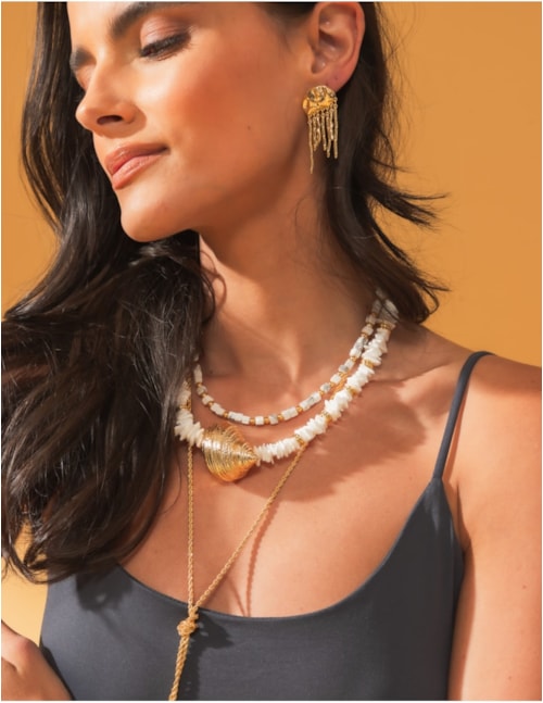 COLAR MADRI CASCALHO CONCHA OURO- CO29011VO01