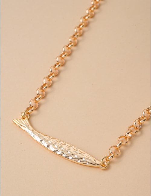 COLAR METAL OURO PEIXE - CO29316VO01