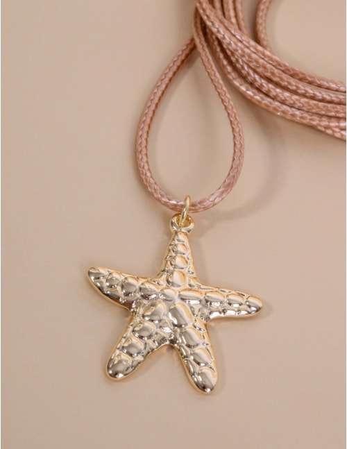 COLAR NUDE PINGENTE DE ESTRELA DO MAR OURO - CO29354VO26