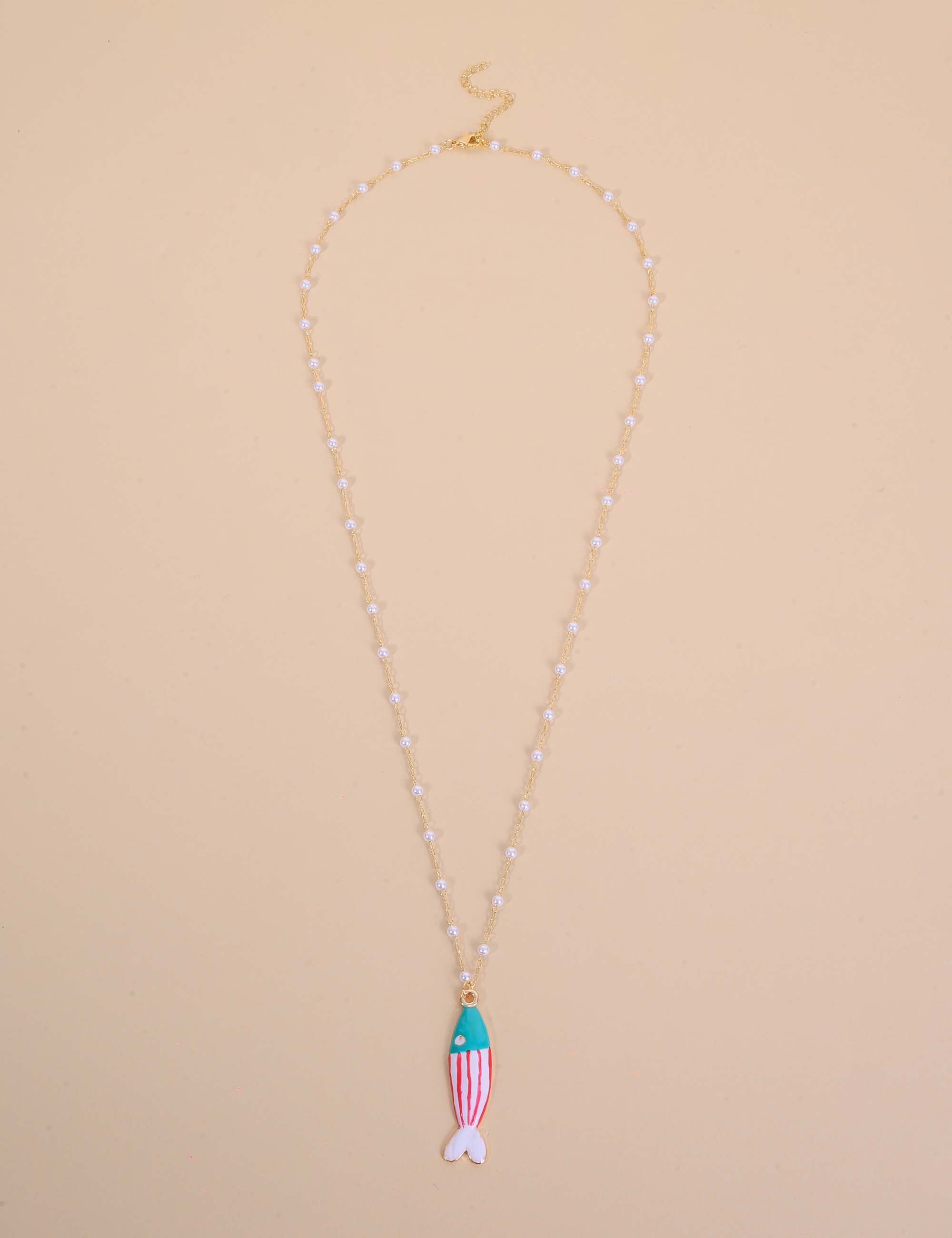 COLAR OURO PEIXE ESMALTADO COLORIDO - CO29347