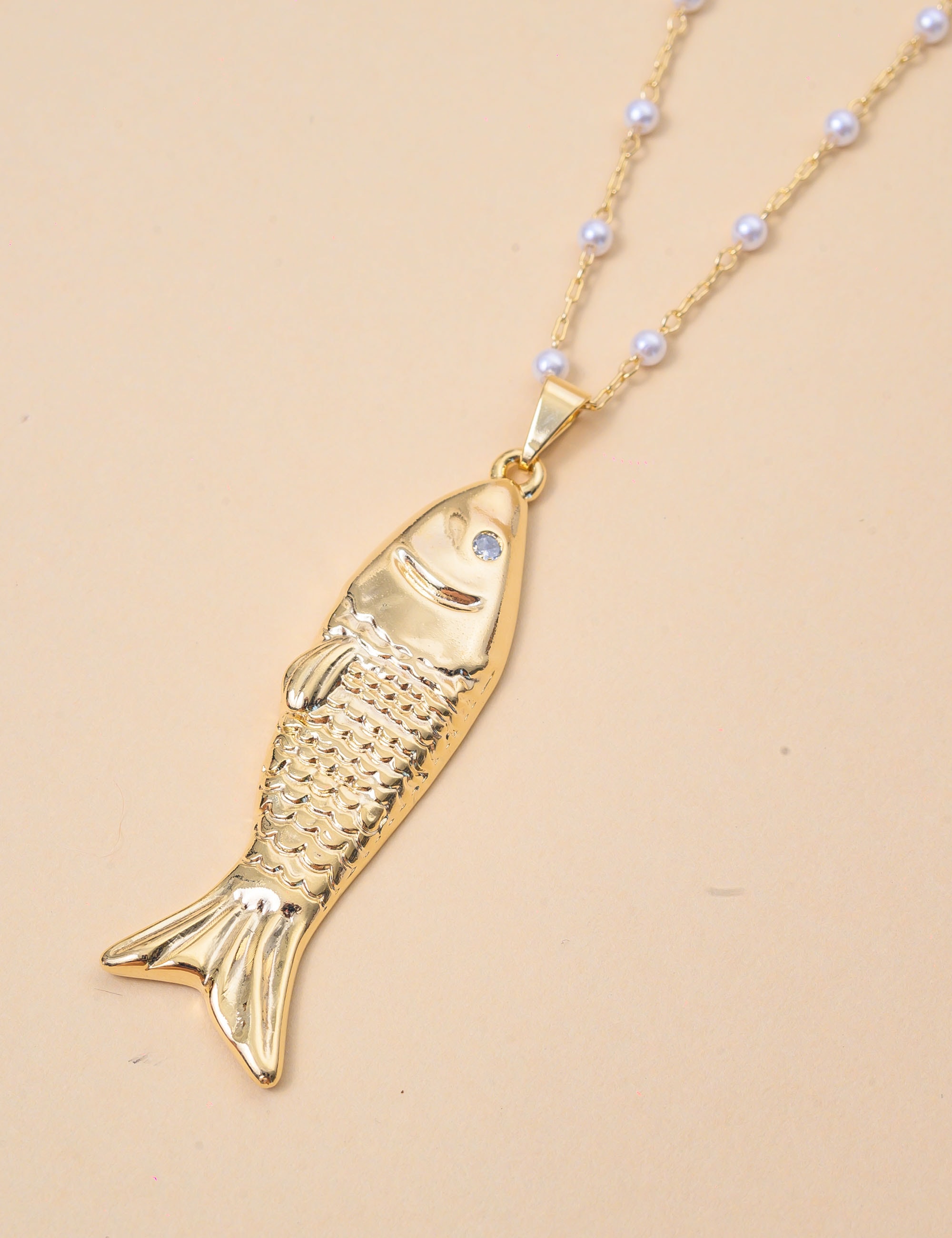 COLAR OURO PEIXE LONGO PEROLA - CO29346VO01