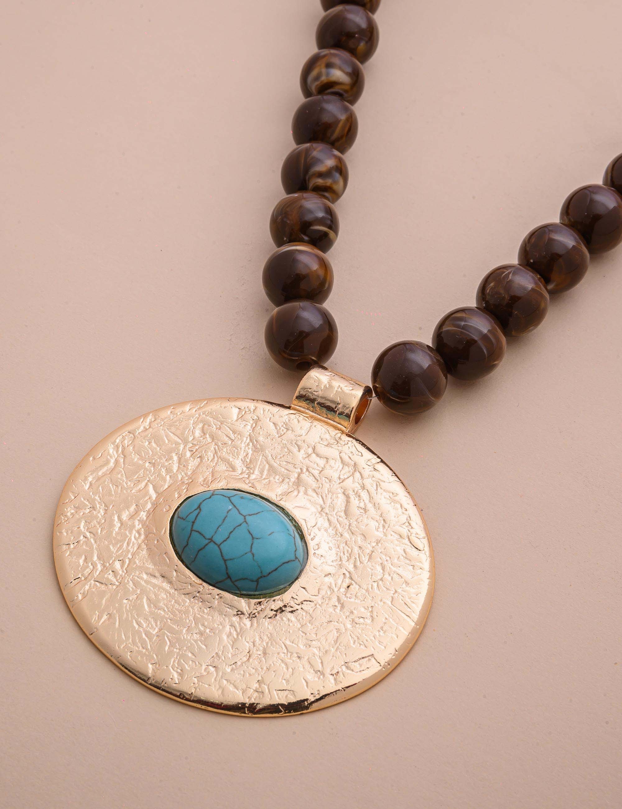 COLAR OVAL PEDRA TURQUESA - CO29137V002