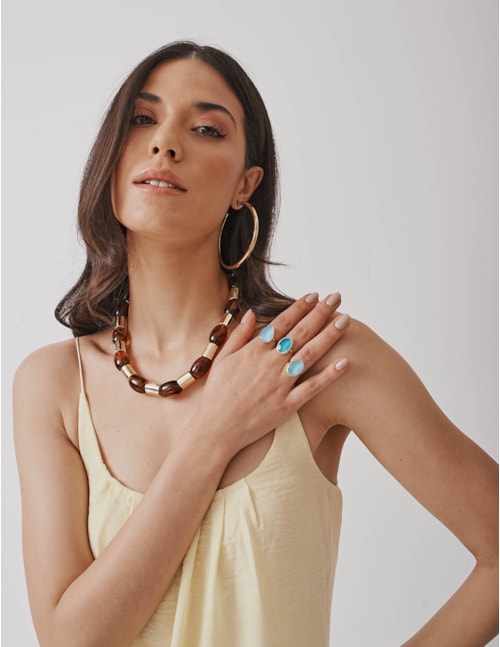 COLAR PEDRA TARTARUGA - CO29204VO01