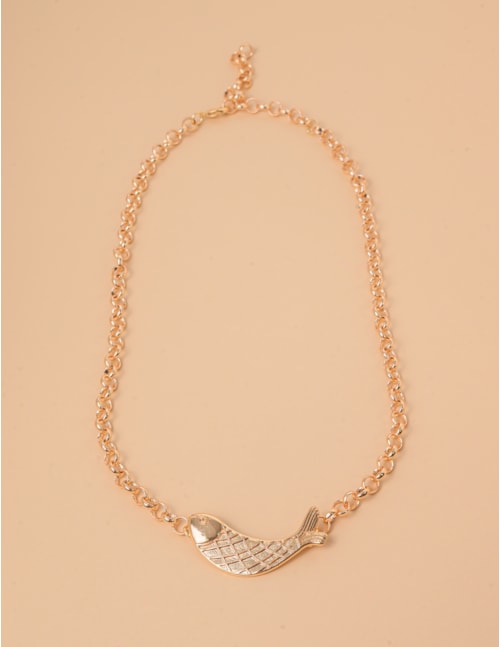 COLAR PEIXE METAL OURO - CO2977VO01