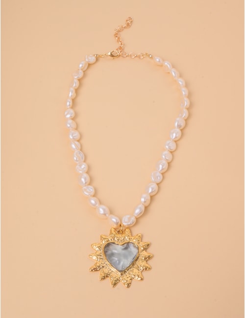 COLAR PÉROLA CORAÇÃO AZUL - CO2904VO03