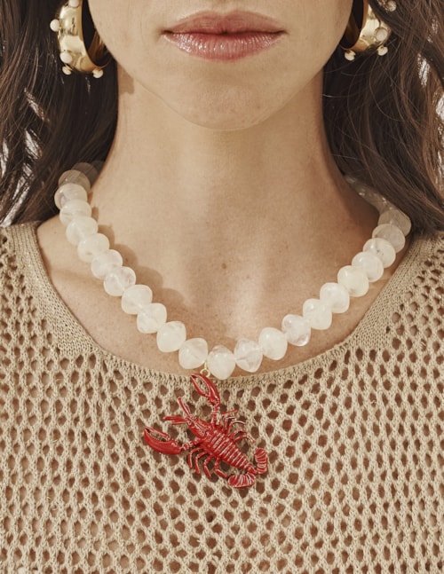 COLAR PEROLADO PINGENTE LAGOSTA - CO29366VO22