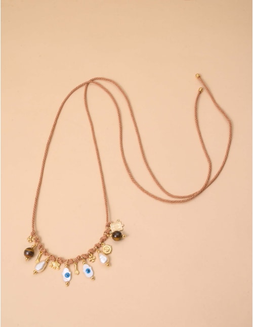 COLAR PINGENTES FIO CARAMELO - CO29203VO02