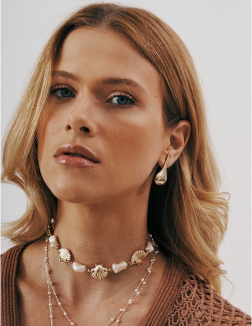 COLOR CHOKER CONCHA OURO - CO29326VO01