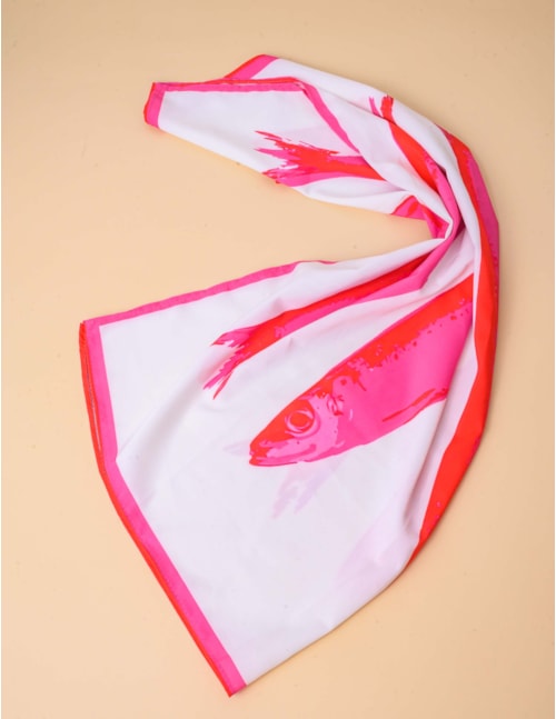 LENÇO DE PEIXE BRANCO E ROSA - LE0002VO15