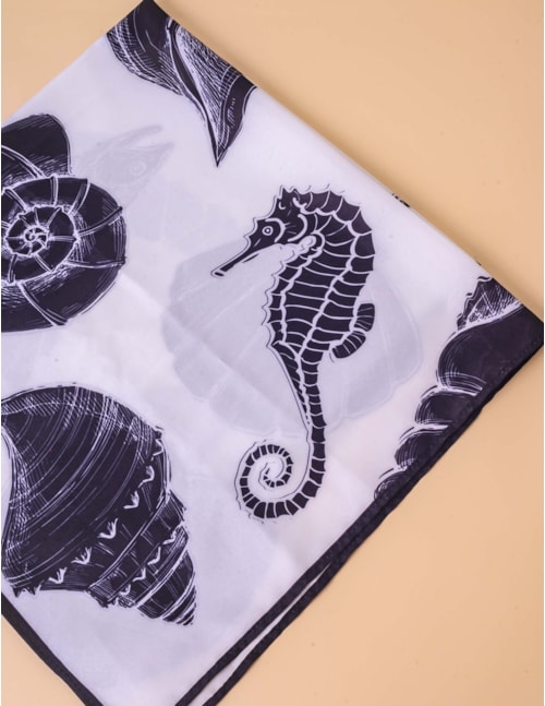 LENÇO DE PEIXE PRETO E BRANCO - LE0002VO04