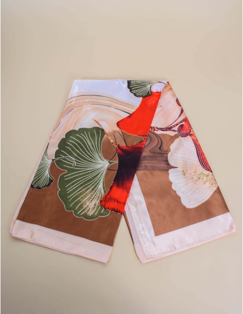 LENÇO MARROM ESTAMPA FLORAL - LE0002VO024