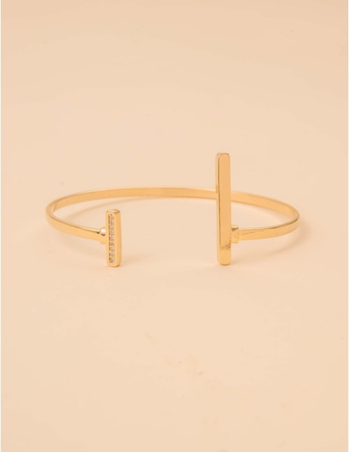 PULSEIRA COM PONTAS EM FORMATO DE T  METAL OURO - PU29055VO01