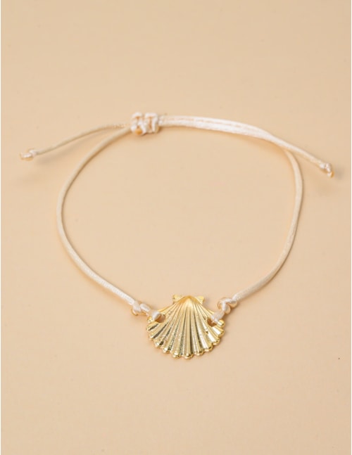 PULSEIRA CORDÃO OFF WHITE PINGENTE CONCHA - PU29069VO17