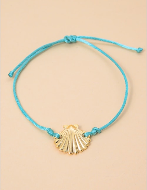 PULSEIRA FIO TURQUESA PINGENTE CONCHA - PU29069VO16