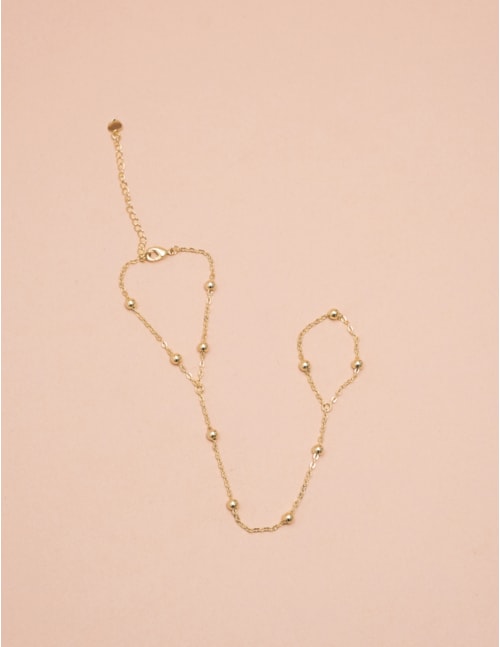 PULSEIRA MÃO OURO ESFERAS - PU29025VO01