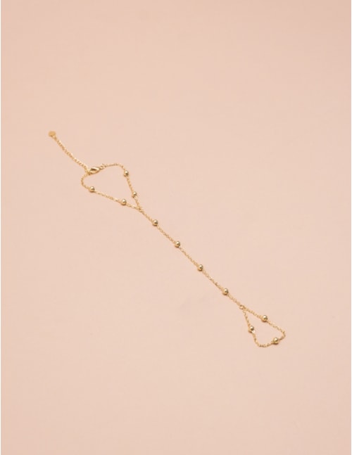 PULSEIRA MÃO OURO ESFERAS - PU29025VO01