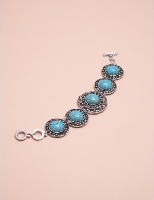 PULSEIRA PEDRA TURQUESA- PU29005VO04