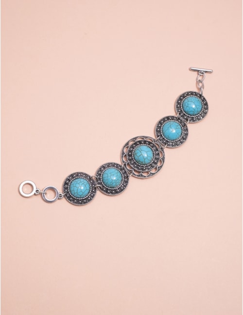 PULSEIRA PEDRA TURQUESA- PU29005VO04
