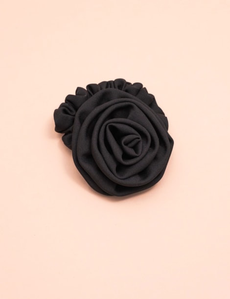 SCRUNCHIE FLOR BLACK - SC2902VO02